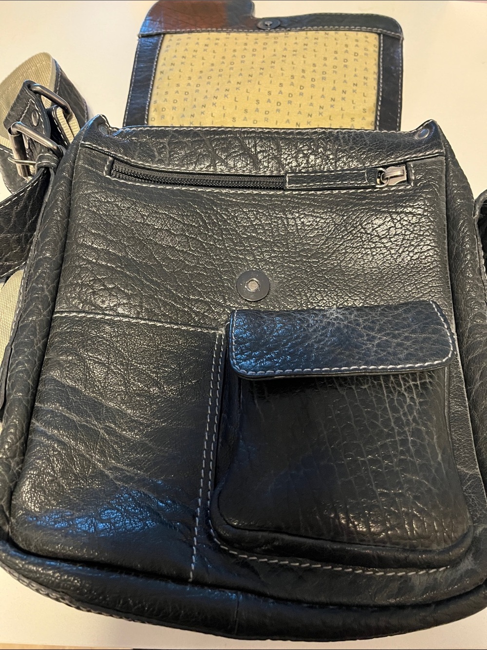 Adrian Klis Crossbody Leather Shoulder Bag - Black - Picture 3 of 4
